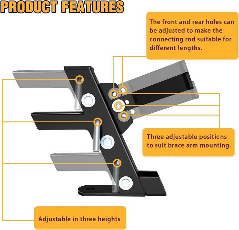 Eapele Adjustable Trailer Hitch for Lawn Mower, Garden Tractor Trailer Hitch, Compatible with John Deere Ariens Cub Cadet Poulan Pro Husky Husqvarna Craftsman Riding Mower - Image 3